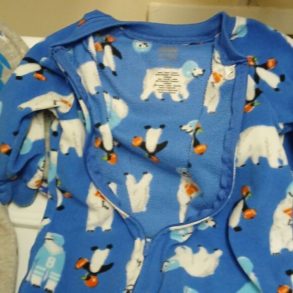 🩷CHILD OF MINE Footie one piece pajamas. Set of 2 for 12M - Picture 3 of 6